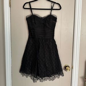 gorgeous lace mesh corset black dress size 4 bcbg